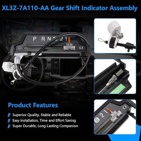 XL3Z-7A110-AA Gear Shift Indicator Cable & Assembly Compatible with Ford F-250/F250 1999 2000 2001 2002 2003 Shift Selector Cable - Replaces XL3Z7A110AA in Kuwait