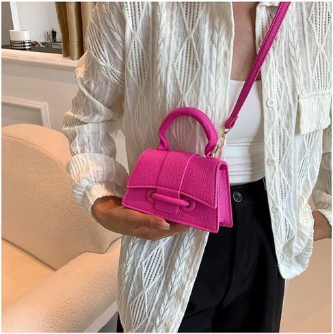 Hand Carry Small Bag PU Cute Solid Color Messenger Bags(Black) in Saudi Arabia