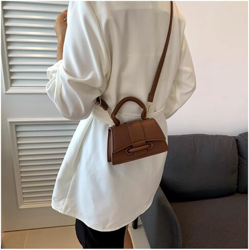 Hand Carry Small Bag PU Cute Solid Color Messenger Bags(Black) in Saudi Arabia