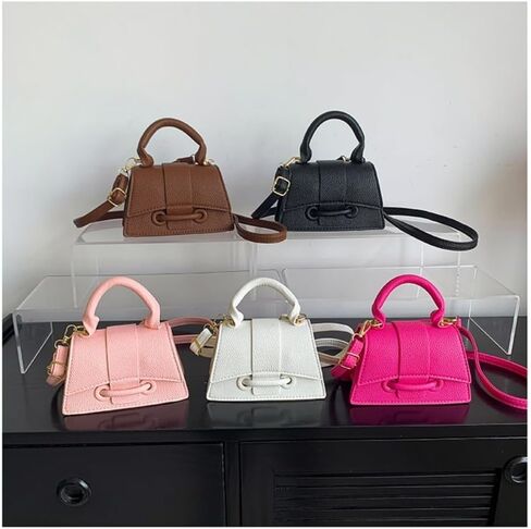 Hand Carry Small Bag PU Cute Solid Color Messenger Bags(Black) in Saudi Arabia