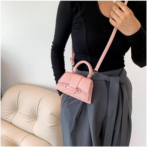 Hand Carry Small Bag PU Cute Solid Color Messenger Bags(Black) in Saudi Arabia