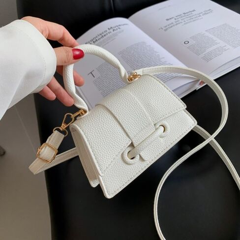Hand Carry Small Bag PU Cute Solid Color Messenger Bags(Black) in Saudi Arabia