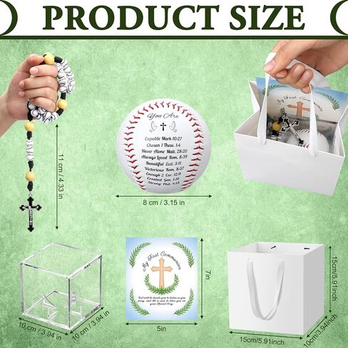 Kigeli 5 Pcs First Communion Gift for Boys Baseball with Rosary Baseball First Holy Communion Card Christian Religious Confirmation Baptisms Gifts for Teenage Sports Lovers Base Ball Team in Saudi Arabia