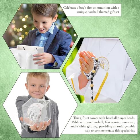 Kigeli 5 Pcs First Communion Gift for Boys Baseball with Rosary Baseball First Holy Communion Card Christian Religious Confirmation Baptisms Gifts for Teenage Sports Lovers Base Ball Team in Saudi Arabia