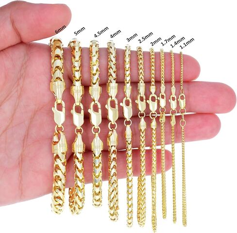 Nuragold 10K الذهب الأصفر الحقيقي الصلبة فرانكو الماس قطع سلسلة سوار 7 "-9" (1.1mm-6mm) المجوهرات الإيطالية للرجال والنساء in Saudi Arabia