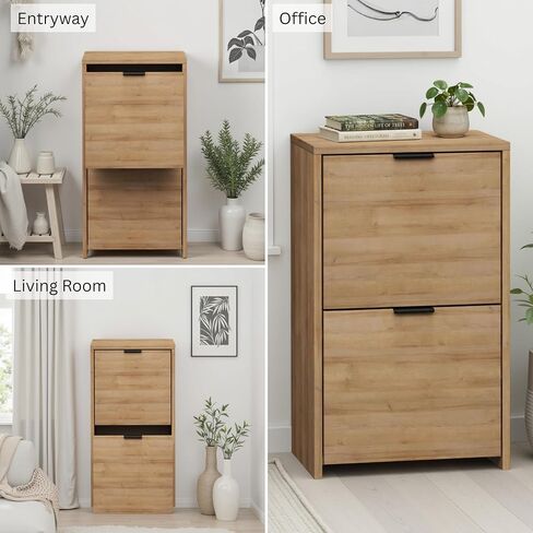 خزانة ملفات عمودية بطول 30 بوصة من Prepac مع درجين للقفل، من خشب البلوط الفاتح in Kuwait