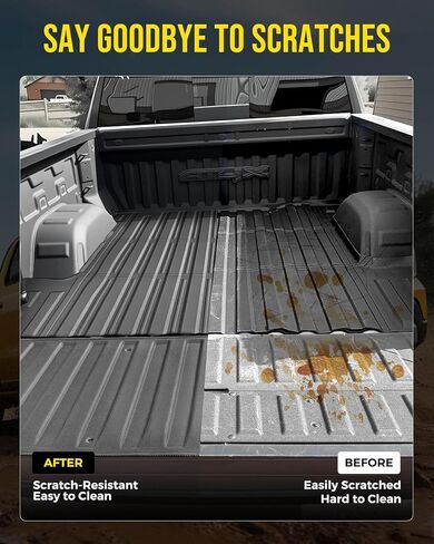 DrCarNow جميع الحصير الأرضية TPE لجميع الأحوال الجوية لسيارة Chevy Silverado 1500 وGMC Sierra 1500 Crew Cab 2019-2026 المخصصة الأمامية والخلفية مع حصيرة سرير 5.8FT وبطانة الباب الخلفي ملحقات شديدة التحمل غير قابلة للانزلاق in Saudi Arabia
