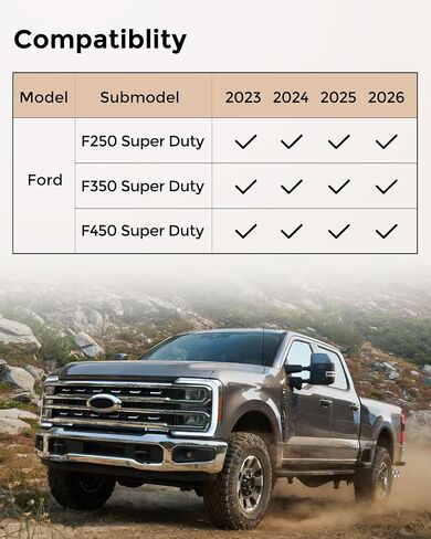 لفورد F250/F350/F450 2023-2026 الحصير الكلمة شاحنة السرير حصيرة الباب الخلفي حصيرة (81.9 سرير) كل موسم الطقس الثقيلة TPE للماء المضادة للانزلاق شاحنة السرير بطانة الملحقات in Kuwait