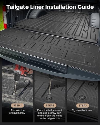 لفورد F250/F350/F450 2023-2026 الحصير الكلمة شاحنة السرير حصيرة الباب الخلفي حصيرة (81.9 سرير) كل موسم الطقس الثقيلة TPE للماء المضادة للانزلاق شاحنة السرير بطانة الملحقات in Kuwait