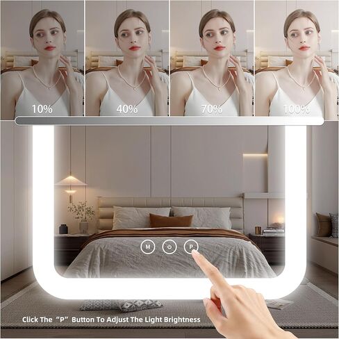 مرآة مكياج مع أضواء، مرآة مكياج LED مقاس 13.1 بوصة × 16.7 بوصة، مرآة مكياج مضيئة مع أضواء، تحكم ذكي باللمس، 3 أوضاع إضاءة، مرآة مضيئة لمكتب المكياج، وغرفة النوم، وغرفة الملابس in Kuwait