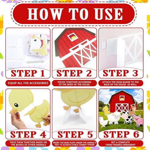 7 Pcs Large Farm Animal Cardboard Cutouts 34.3 Inch Farm Animal Birthday Party Decorations Barnyard Birthday Baby Shower Supplies Farmhouse Theme Barn Lawn Classroom Yard Photography Decor in Saudi Arabia