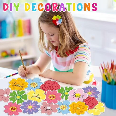 JOETMAE 54 قطعة من قصاصات ورق الزهور للربيع والصيف - قطع الزهور للوحة إعلانات الربيع، ديكور جدار الفصل الدراسي للمنزل والحفلات، ديكور العودة إلى المدرسة in Kuwait