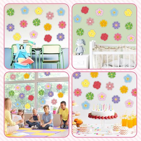 JOETMAE 54 قطعة من قصاصات ورق الزهور للربيع والصيف - قطع الزهور للوحة إعلانات الربيع، ديكور جدار الفصل الدراسي للمنزل والحفلات، ديكور العودة إلى المدرسة in Kuwait