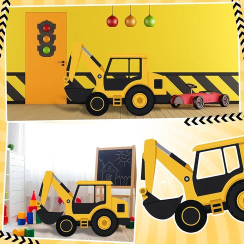 Excavator Truck Cardboard Cutout Standup Construction Party Backdrop Decorations Tractor Photo Booth Props Backdrop for Birthday Wedding Baby Shower Holiday Celebration Decoration in Saudi Arabia