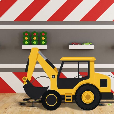 Excavator Truck Cardboard Cutout Standup Construction Party Backdrop Decorations Tractor Photo Booth Props Backdrop for Birthday Wedding Baby Shower Holiday Celebration Decoration in Saudi Arabia