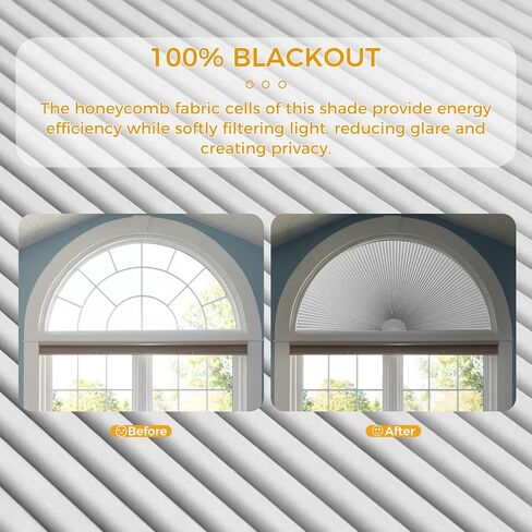 2 حزمة من ظلال النوافذ المقوسة التي تحجب الضوء بنسبة 100%، ستائر نصف دائرية من القماش المطوي نصف دائرية، ظل نصف دائري أعمى مقطوع بحرية لغرف المعيشة وغرف النوم والمكاتب (36 بوصة × 72 بوصة) in Kuwait
