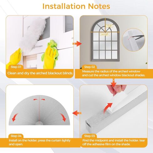 2 حزمة من ظلال النوافذ المقوسة التي تحجب الضوء بنسبة 100%، ستائر نصف دائرية من القماش المطوي نصف دائرية، ظل نصف دائري أعمى مقطوع بحرية لغرف المعيشة وغرف النوم والمكاتب (36 بوصة × 72 بوصة) in Kuwait