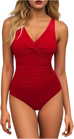Womens One Piece Swimsuits Tummy Control Full Coverage Bathing Suit Modest Ruched Push Up Slimming Swimwear in Saudi Arabia
