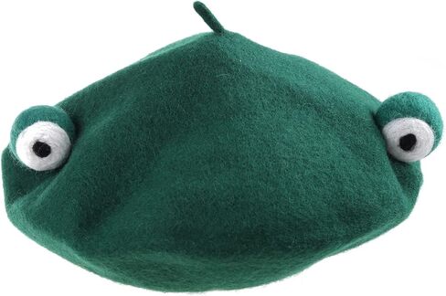 Faux Wool Women Berets Winter Hat Vintage French Color Painter Cap Cute for Frog Eyes Autumn Street Octagonal Cap in Saudi Arabia