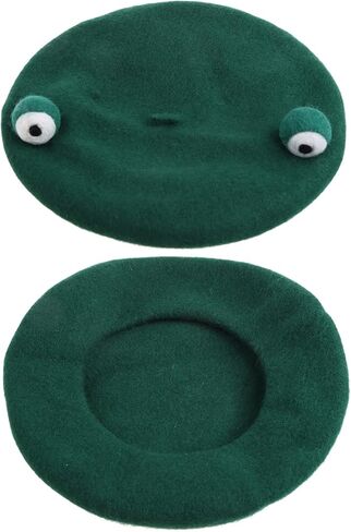 Faux Wool Women Berets Winter Hat Vintage French Color Painter Cap Cute for Frog Eyes Autumn Street Octagonal Cap in Saudi Arabia