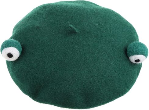 Faux Wool Women Berets Winter Hat Vintage French Color Painter Cap Cute for Frog Eyes Autumn Street Octagonal Cap in Saudi Arabia