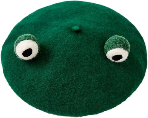 Faux Wool Women Berets Winter Hat Vintage French Color Painter Cap Cute for Frog Eyes Autumn Street Octagonal Cap in Saudi Arabia