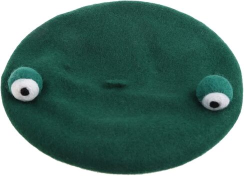 Faux Wool Women Berets Winter Hat Vintage French Color Painter Cap Cute for Frog Eyes Autumn Street Octagonal Cap in Saudi Arabia