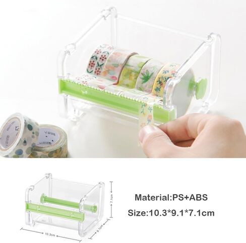 Transparent Visible Washi Packaging Washi Tape Dispenser Cutter Roll Tape Holder Organizer Desktop Office Tape Holder DIY Sticker Roll Tape Cutter Storage Cutting Tape, Adhesives and Fasteners in Saudi Arabia