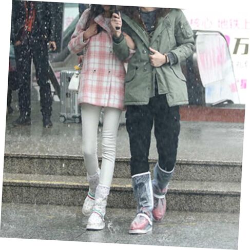 Homoyoyo Unisex Rain Boots Galoshes Lightweight Rain Shoes Cover for Women Men Pvc Material Non-slip Sole in Saudi Arabia