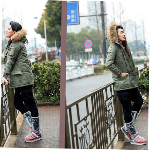 PartyKindom Rain Boots Covers for Men Women Lightweight Non Slip Overshoes with Zipper for Outdoor Activities Travel Hiking Gardening and Daily Xl in Saudi Arabia