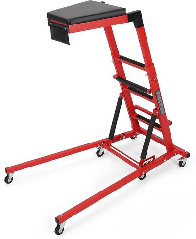 DEXSO Topside Automotive Engine Creeper, Adjustable Height from 48" - 66", 400LBS Capacity Foldable Top Side Creeper for Home Garage Workshop Repair Maintenance,Red in Saudi Arabia