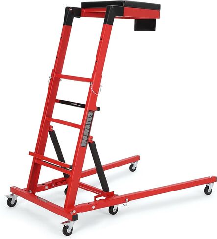 DEXSO Topside Automotive Engine Creeper, Adjustable Height from 48" - 66", 400LBS Capacity Foldable Top Side Creeper for Home Garage Workshop Repair Maintenance,Red in Saudi Arabia