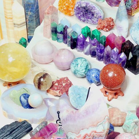 6lb Mystery Crystal Box, Randomly Selected with Polished Natural Crystal, Including Sphere, Tower, Freeform Crystals for Home Office Decoration, Birthday Gifts in Saudi Arabia