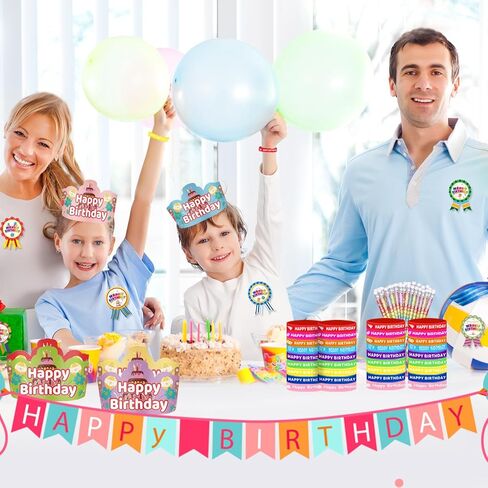 144 Pcs Birthday Pencils Set 36 Happy Birthday Pencils 36 Happy Birthday Rubber Bracelets 36 Happy Birthday Badge Stickers 36 Happy Birthday Crowns for Classroom Birthday Party Favors in Saudi Arabia