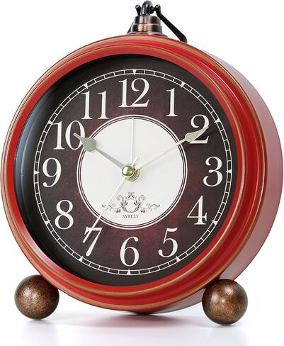 AYRELY® ساعة منبه تناظرية عتيقة مقاس 5.3 بوصة، ساعة مكتب معدنية تعمل بالبطارية، ساعة طاولة قديمة مع ضوء لغرف المعيشة وغرف النوم والرف وديكور المنزل (أزرق فاتح) in Kuwait