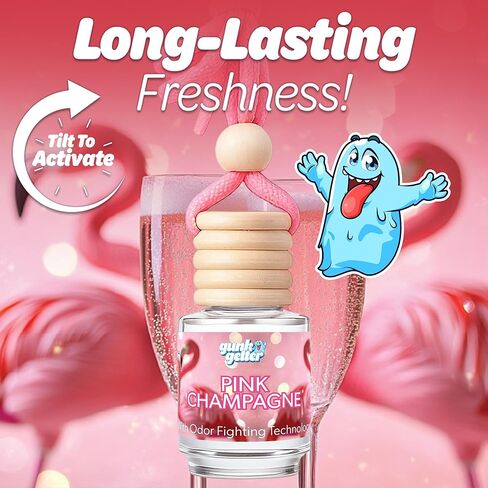 معطر هواء معلق للسيارة - رائحة تدوم طويلاً، مزيل للرائحة، مستلزمات منزلية، موزع عطور للسيارة المنعشة - 3 عبوات - بلون الشمبانيا الوردي in Kuwait