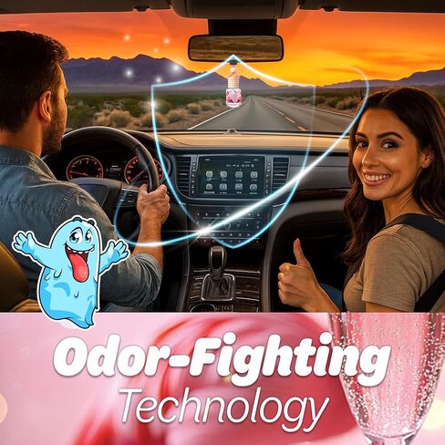 معطر هواء معلق للسيارة - رائحة تدوم طويلاً، مزيل للرائحة، مستلزمات منزلية، موزع عطور للسيارة المنعشة - 3 عبوات - بلون الشمبانيا الوردي in Kuwait