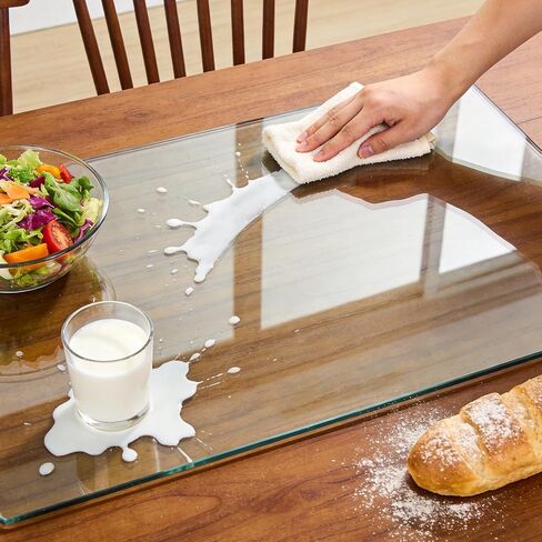Tempered Glass Desk Pad to Protect Desk,Clear Office Desk Pad for Keyboard and Computer Monitor,Glass Desk Mat for Desktop Dry Erase,20 x 32 inch in Saudi Arabia