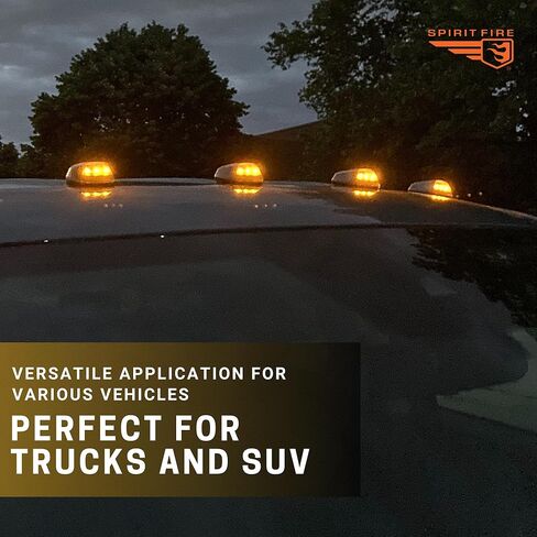 SPIRIT FIRE Solar Cab Lights: Premium No Drill Wireless LED Lights - Ambient Amber Roof Lights for Pickup Trucks, Golf Carts & SUVs - Made in USA, Water-Resistant, Automotive Grade Adhesive - 5 Pack in Saudi Arabia