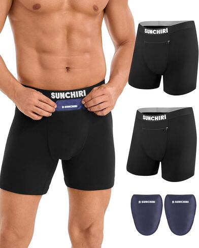 2 Pack Vasectomy Underwear with 2 Ice Packs, Zip Pocket Design Long Boxers for Testicular Support & Pain Relief in Saudi Arabia