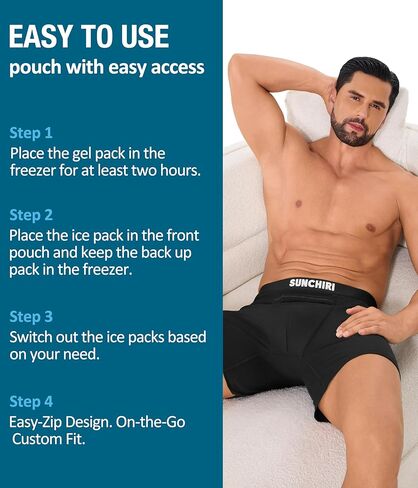 2 Pack Vasectomy Underwear with 2 Ice Packs, Zip Pocket Design Long Boxers for Testicular Support & Pain Relief in Saudi Arabia