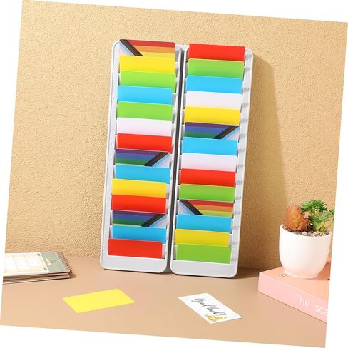 Vertical Attendance Cards Holder Rack for Cards Storage Wear-Resistant Material Compact Wall Mount Slot Organizer for Employees and Office Clock Machines in Saudi Arabia