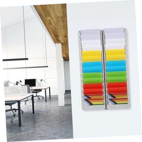Vertical Attendance Cards Holder Rack for Cards Storage Wear-Resistant Material Compact Wall Mount Slot Organizer for Employees and Office Clock Machines in Saudi Arabia
