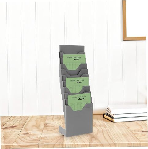 Expandable Cards Holder Rack Sturdy Plastic Office Document Organizer for Attendance Cards with Multiple Slots for Factory Use in Saudi Arabia