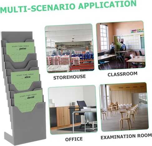 Expandable Cards Holder Rack Sturdy Plastic Office Document Organizer for Attendance Cards with Multiple Slots for Factory Use in Saudi Arabia