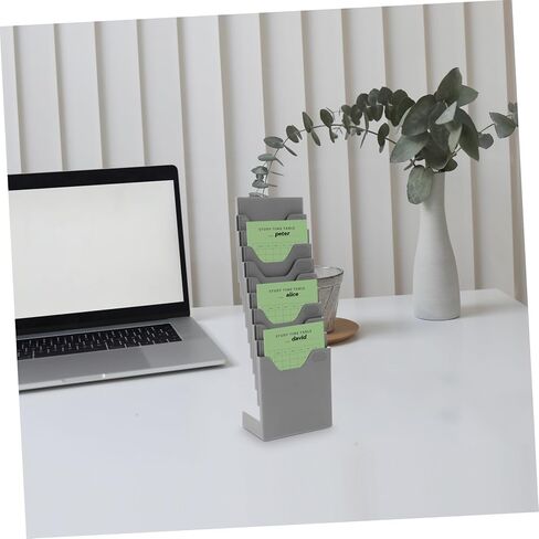 Expandable Cards Holder Rack Sturdy Plastic Office Document Organizer for Attendance Cards with Multiple Slots for Factory Use in Saudi Arabia