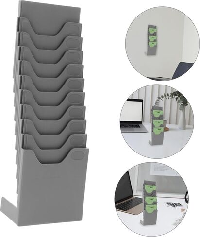 Position Vertical Cards Rack with Multi-Pocket Organizer for Attendance and Employee Badges Stable and Expandable Storage Shelf for Warehouse Office Classroom Lightweight and in Saudi Arabia