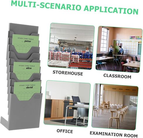Position Vertical Cards Rack with Multi-Pocket Organizer for Attendance and Employee Badges Stable and Expandable Storage Shelf for Warehouse Office Classroom Lightweight and in Saudi Arabia