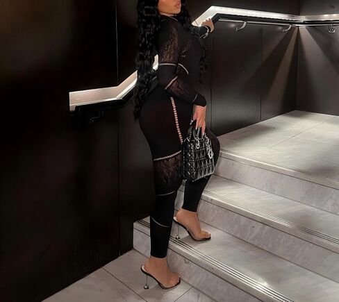 Women Sexy Mesh 2 Piece Outfits Hollow Long Sleeve See Through Jumpsuit Club Party Bodysuit and Legging Set in Saudi Arabia