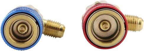 Brass R134a Car Air Condition Fluoride Joints Quick Couplers, Reliable and High Flow Connectors for Refrigerant Systems, Suitable for Valve Access, Blue + Red, 2pcs in Saudi Arabia